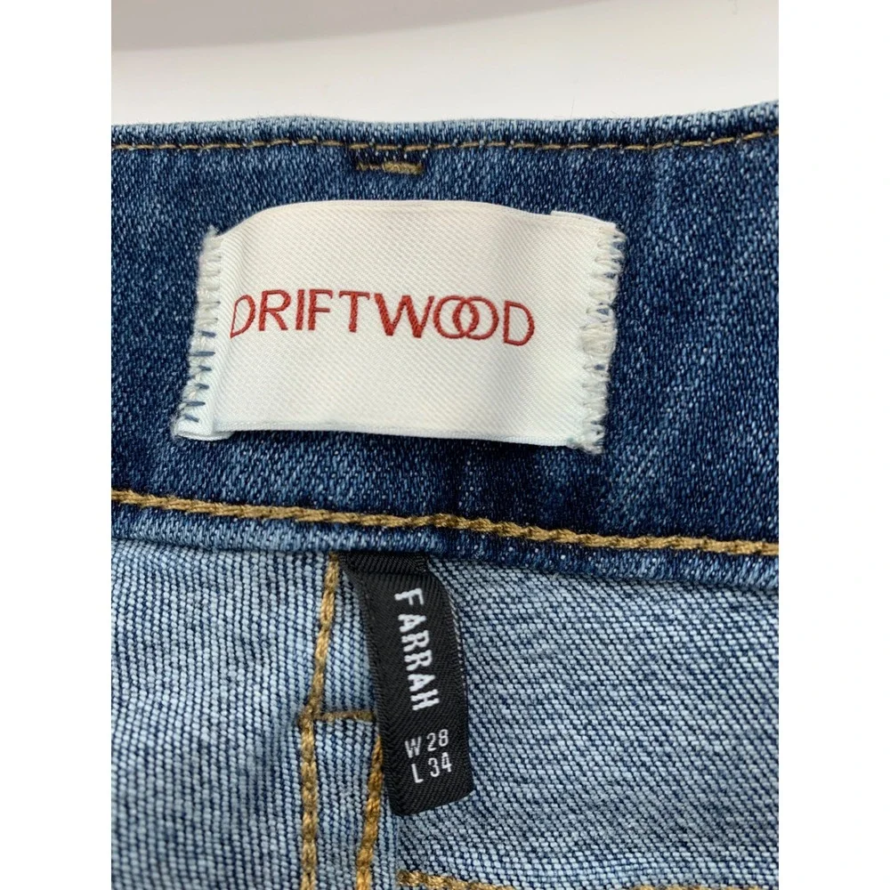 Driftwood Jeans Womens 28 Blue Farrah Flare Braided Pocket High Rise‎ Boho